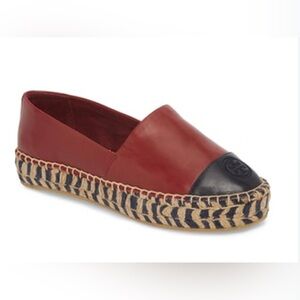 Tory Burch Red and Black Espadrilles